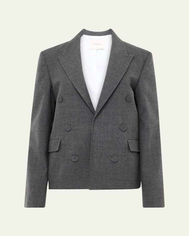 Double Breasted Tailored Wool Jacket